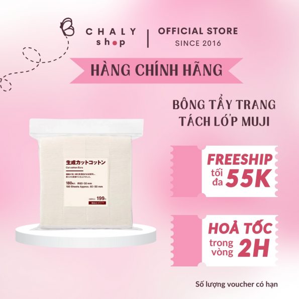 Bông tẩy trang tách lớp Muji