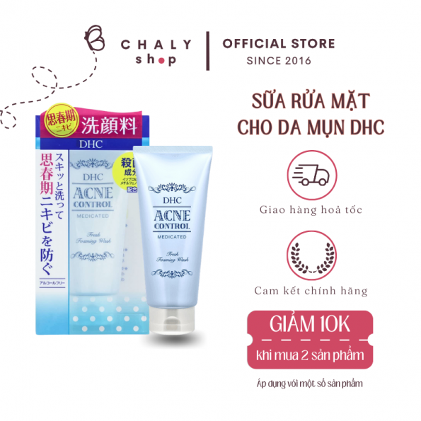 Sữa rửa mặt trị mụn DHC Medicated Acne Control Fresh Foaming Wash