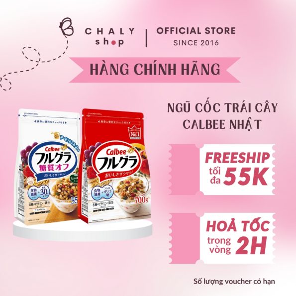 Ngũ cốc trái cây Calbee bổ sung chất xơ, vitamin
