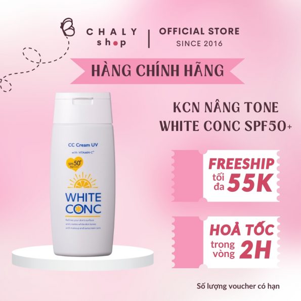 Kem chống nắng nâng tone White Conc White CC UV2 Cream 75g
